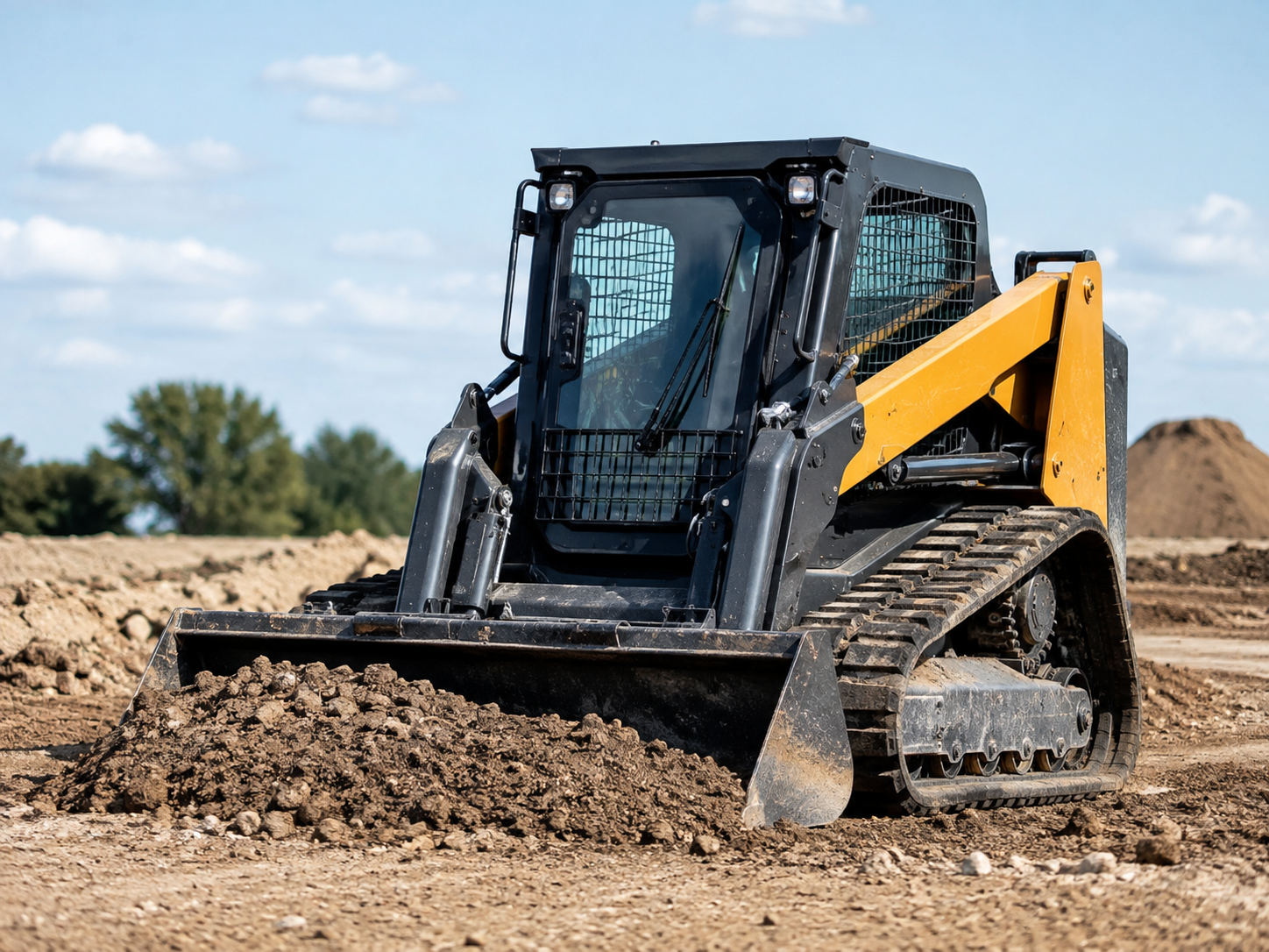 Compact track loader on a jobsite